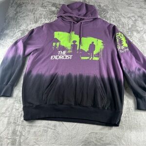 THE EXORCIST Licensed Hooded Sweatshirt Men's Sz XL Purple Black Hoodie Unisex